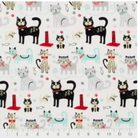 NEW Create It Fat Quarter 18"x21" Cotton Playful Cats Precut Fabric MD-G-PC890 - Picture 4 of 9